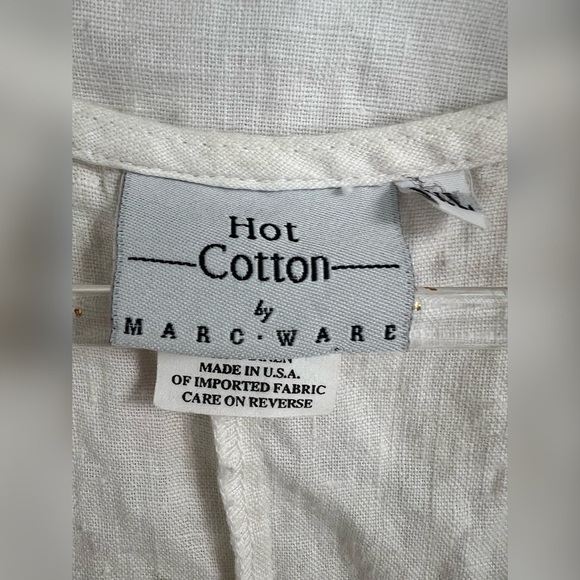 Hot Cotton Beach Resort Coastal LINEN Made in USA OUTFIT SET SIZE XL - Picture 2 of 5